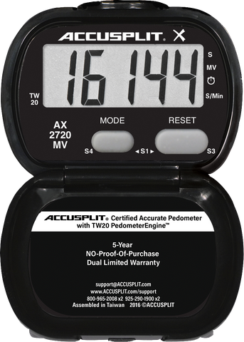 ACCUSPLIT AX2720MV Accelerometer Pedometer with Moderate to Vigorous Bouts of Activity Time