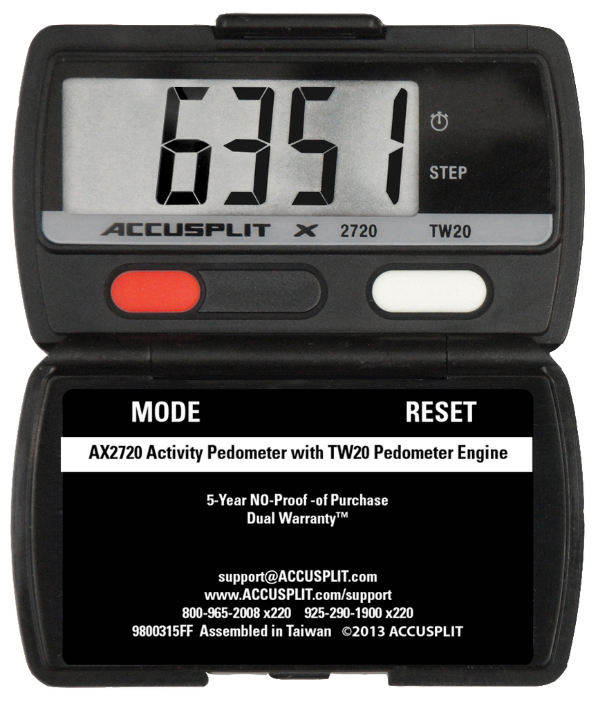 AX2720 - Accelerometer Pedometer-100,000 Steps, Activity Timer