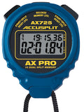 AX725 - AX PRO Memory Series Professional Stopwatches – 16 Memory Dual Split Stopwatch in Blue Case