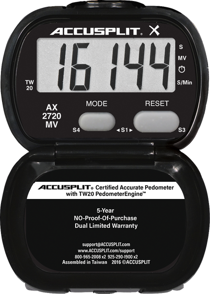 AX2720MV - Accelerometer Pedometer with MVPA, Steps-Activity Time