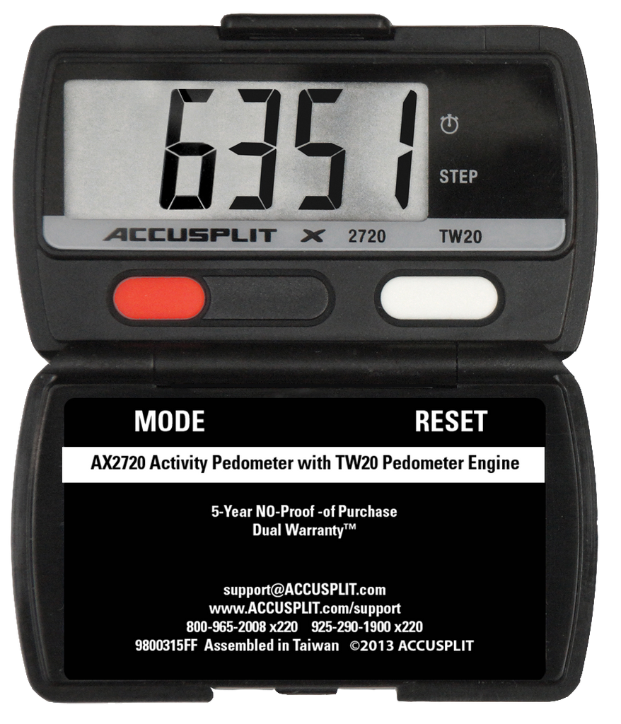 AX2720 - Accelerometer Pedometer-100,000 Steps, Activity Timer – ACCUSPLIT