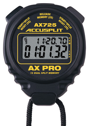 AX725 - AX PRO Memory Series Professional Stopwatches – 16 Memory Dual Split Stopwatch in Black Case