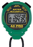 AX725 - AX PRO Memory Series Professional Stopwatches – 16 Memory Dual Split Stopwatch in Green Case