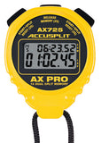 AX725 - AX PRO Memory Series Professional Stopwatches – 16 Memory Dual Split Stopwatch in Yellow Case