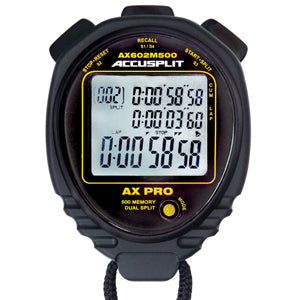 AX602M500 - 500 Memory Stopwatch With Multi-Mode Countdown Timer, Stroke/Stride Rate Calendar, Data Bank & more